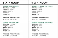 Flip Flops & Hat Coasters - 4 x 4 and 5 x 7 Hoops Product Image 3
