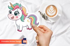 Flirty Unicorn Sticker, Kawaii Unicorn Sticker Product Image 1