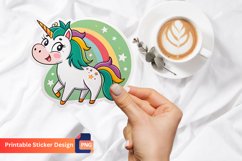 Flirty Unicorn Sticker, Kawaii Unicorn Sticker Product Image 1