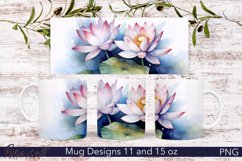 Floral Mug Wrap | Watercolor Lotus Product Image 1