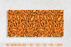 Autumn leaves Mug Sublimation Design. Fall leopard mug wrap Product Image 2