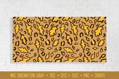 Fall Leopard Mug Sublimation. Oak Leaves Mug Wrap Product Image 2