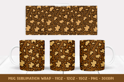 Fall Leopard Mug Wrap Sublimation Design. Autumn Mug Wrap 32 Product Image 1