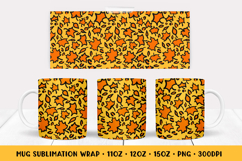 Fall Leopard Mug Wrap Sublimation Design. Autumn Mug Wrap 34 Product Image 1