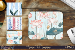 Water Lilies Floral Mouse Pad Designs | Vintage Botanical Ma Product Image 1