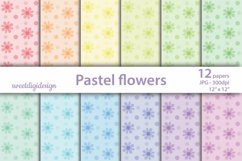 Pastel Flowers Soft Color Digital Background Product Image 1