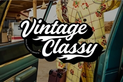 Floating Retro Script Font Bold Chicano Style Lettering Product Image 3