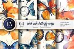 Floating Clocks Seamless Digital Paper Product Image 1
