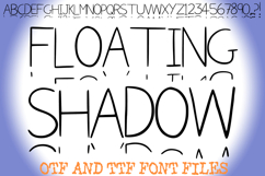 Floating Shadow Sketch Letters Alphabet ABC Text Font Hand Drawn by Squeeb Creative