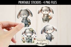 Flop Ear Bunny Easter Spring Stickers | 4 PNG Stickers Product Image 2
