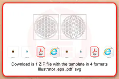 Laser cut Flower of Life Sacred Geometry Healing grid SVG Product Image 3