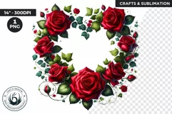 Watercolor Valentine Floral Heart wreath Clipart, Love frame Product Image 1