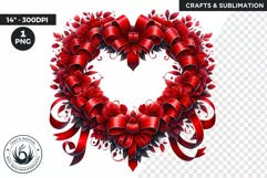 Watercolor Valentine Floral Heart wreath Clipart, Love PNG Product Image 1