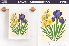 Iris Towel | Vintage Flowers Towel Product Image 1