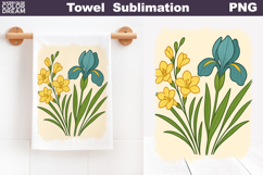 Iris Towel | Vintage Flowers Towel Product Image 1