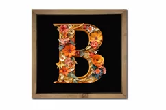 3D Paper Cut Floral Alphabet Set PNG | Paper Quilling Product Image 4