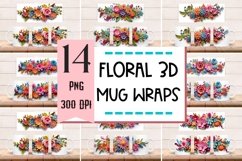 Floral 3D mug Wraps for Sublimation BUNDLE paper cut effect Product Image 1