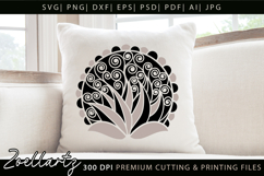 Flower Illustration Abstract Floral SVG Zentangle T-shirt Product Image 1