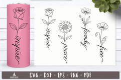 Floral Affirmation Word SVG PNG designs
