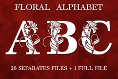 Floral Alphabet SVG, Flower A-Z Letter SVG, Flower Monogram Product Image 1