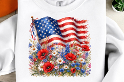Floral American Flag PNG Product Image 1