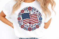 Floral American Flag PNG Product Image 2
