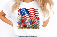 Floral American Flag PNG Product Image 2