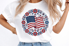 Floral American Flag PNG Product Image 3