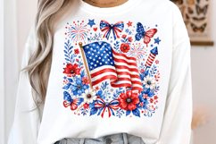 Floral American Flag PNG Product Image 2