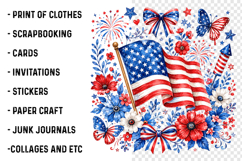 Floral American Flag PNG Product Image 3