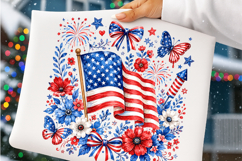 Floral American Flag PNG Product Image 4