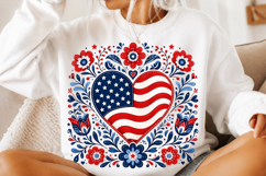 Floral American Flag Sublimation PNG Product Image 3