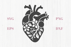 Heart Spring flowers SVG Product Image 1