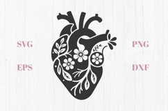 Anatomical Heart with Spring flowers SVG Product Image 1