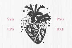 Anatomical Heart Flowers SVG Product Image 1