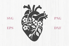 Realistic Heart with flowers SVG Product Image 1