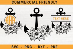 Flower anchor svg, floral anchor svg,anchor monogram svg Product Image 1