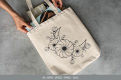 Crescent Moon with Flowers and Ornament Design Product Image 1