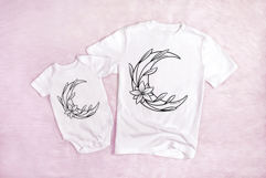 Floral and Moon Wreath Flower Illustration Clipart PNG Product Image 3