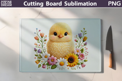 Floral Chick Cutting Board | Farm Kitchen Sublimation Product Image 1