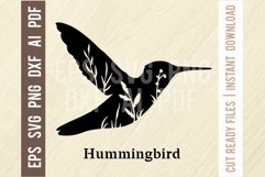 Hummingbird Floral Animal SVG, Animal silhouette, Stencils Product Image 1