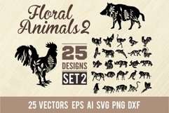 Floral Animals 2 - BUNDLE 25 SVG - Cut Files bundle Product Image 1