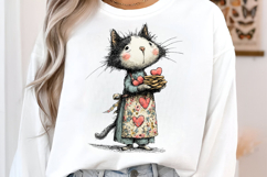 Floral Apron Baker Cat Clipart Product Image 2
