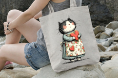 Floral Apron Baker Cat Clipart Product Image 3