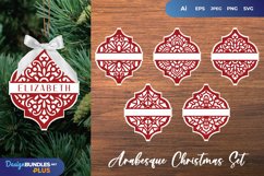 Split Mandala Arabesque Christmas Ornament Set Product Image 1