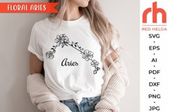 Floral Aries SVG, Flower Zodiac Cut File, Constellation DXF Product Image 1