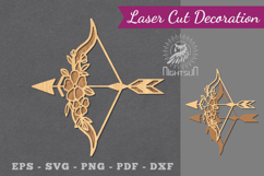 Floral Arrow Laser Cut Decoration Product Image 1