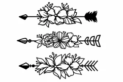 Floral arrow svg, floral arrow clipart, floral arrow png Product Image 2