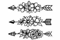 Floral arrow svg, floral arrow clipart, floral arrow png Product Image 3