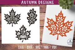 Floral Autumn Leaf SVG Silhouette